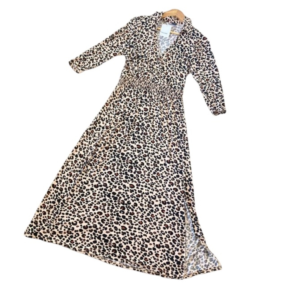 BNWT Women's Animal Print V-Neck Long Sleeve Maxi Dress Size UK 12 - Picture 3 of 15